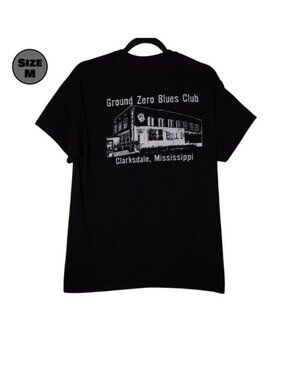 Ground Zero Blues Club: Clarksdale, Mississippi USED Shirt (M, Bar, Delta Blues)